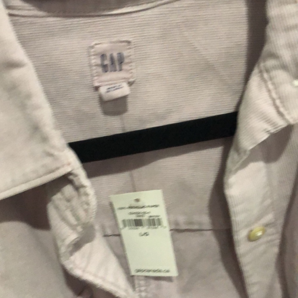 Gap lavender lilac corduroy button down shirt shacket size large new with tag - Picture 6 of 9